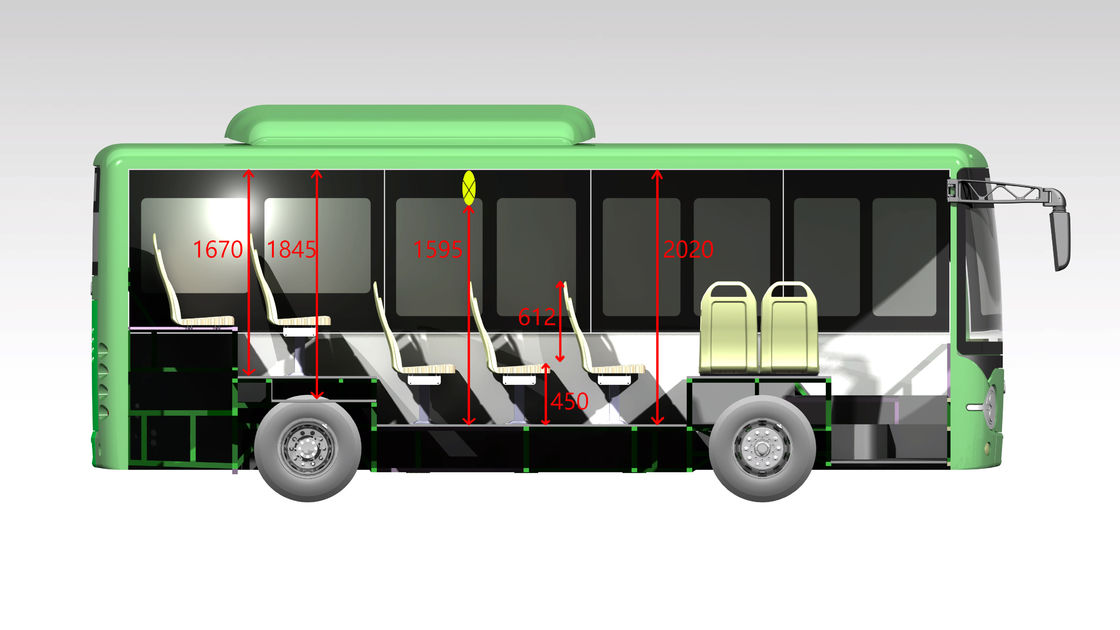 Bateria transporte elétrico 6.6m de 122,2 Kwh Mini Buses For Eco Friendly