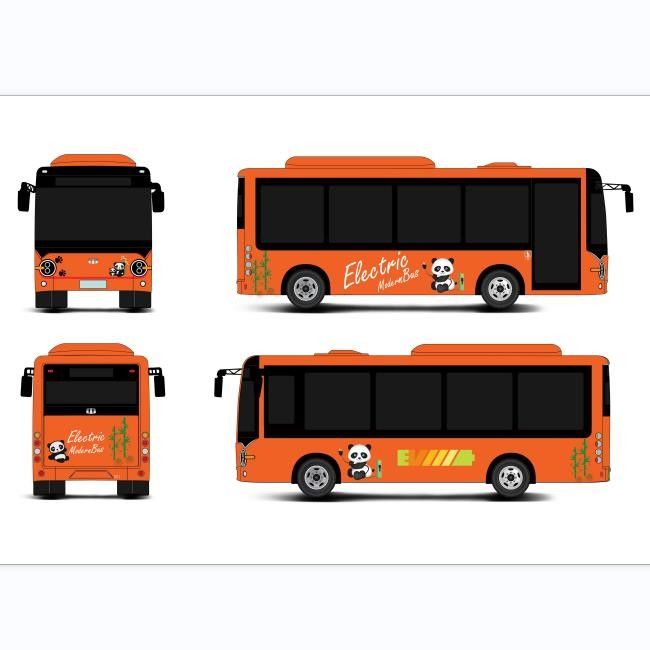 6,6m Mini Ônibus Elétrico com 23 Lugares, Autonomia de 200KM e Opção de Direção à Esquerda