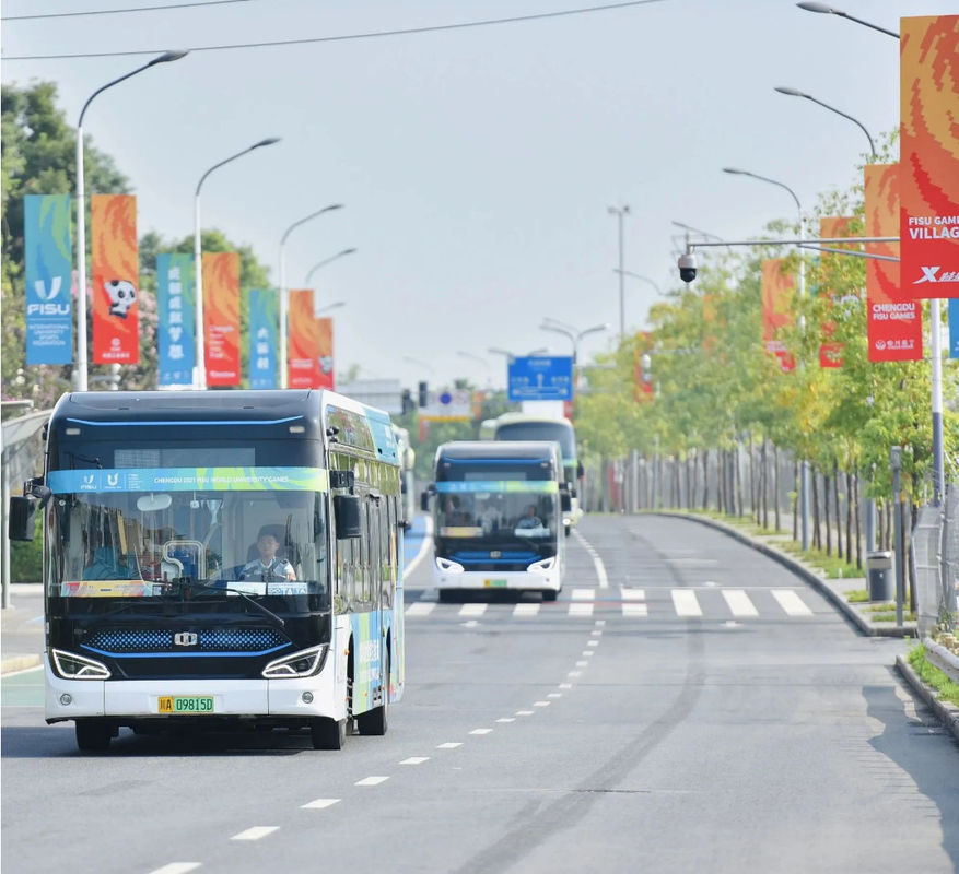 Autocarro elétrico de passageiros ecológico de 12 metros com piso baixo e capacidade de bateria de 350,07 kWh revolucionando o transporte público urbano