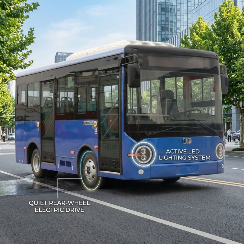 5.9M de 14 lugares Battery Electric City Bus Veículo elétrico puro para ônibus de transporte público para o centro.