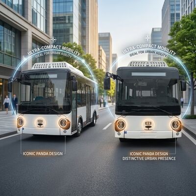 Minibuses elétricos de 14 lugares com emissões zero e 69 km/h.