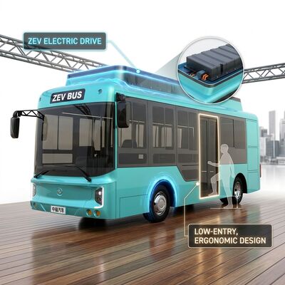 6.6m Minibus Elétrico EV Bus com transmissão automática e capacidade de 23 lugares